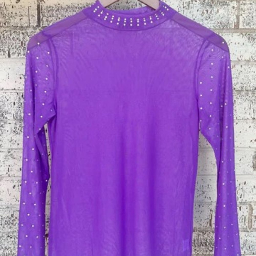 T3-Purple Mesh with Rhinestone NWT- Size Small